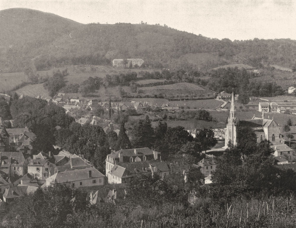 PYRÉNÉES-ATLANTIQUES. Mauléon- Vue générale 1903 old print picture